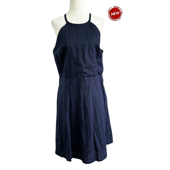 Gap Navy Blue Lined Embroidered Fit & Flare Women's Dress Size 8 NWT | 61-46 - Picture 1 of 6